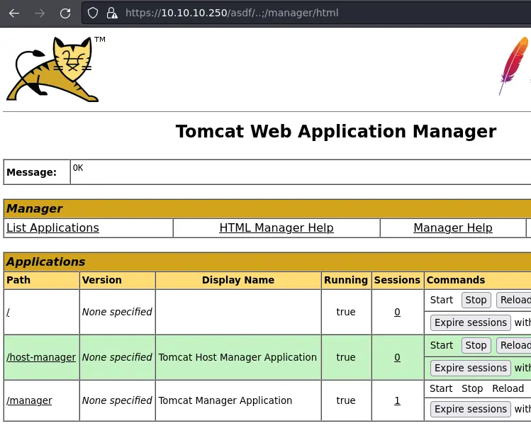 Tomcat manager app