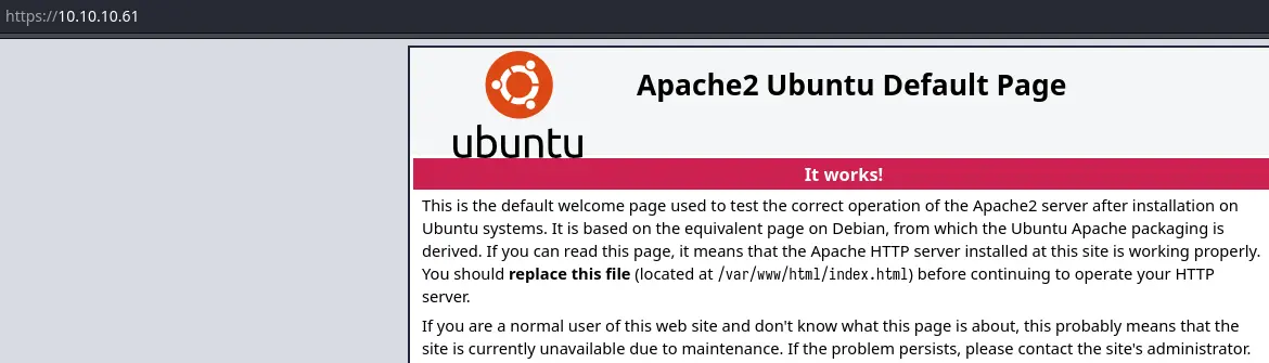 default apache install page