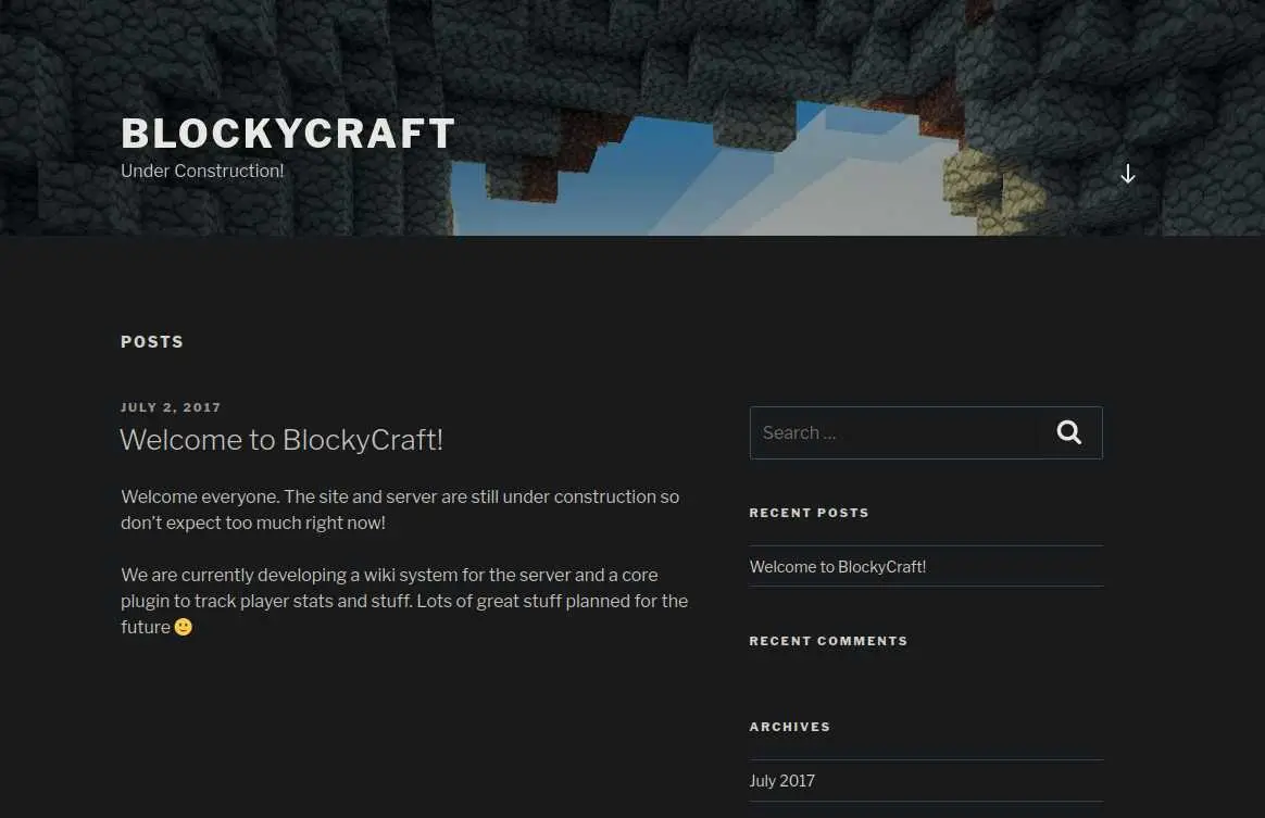 Blocky blog main page