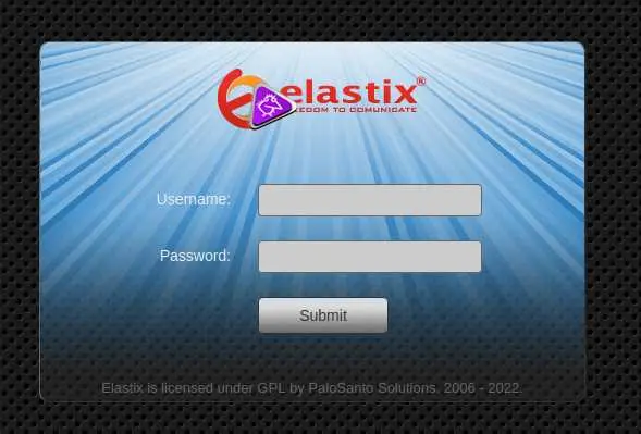 elastix login page