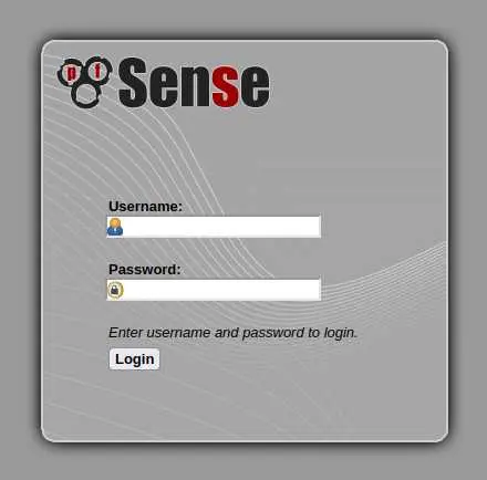pfSense login page